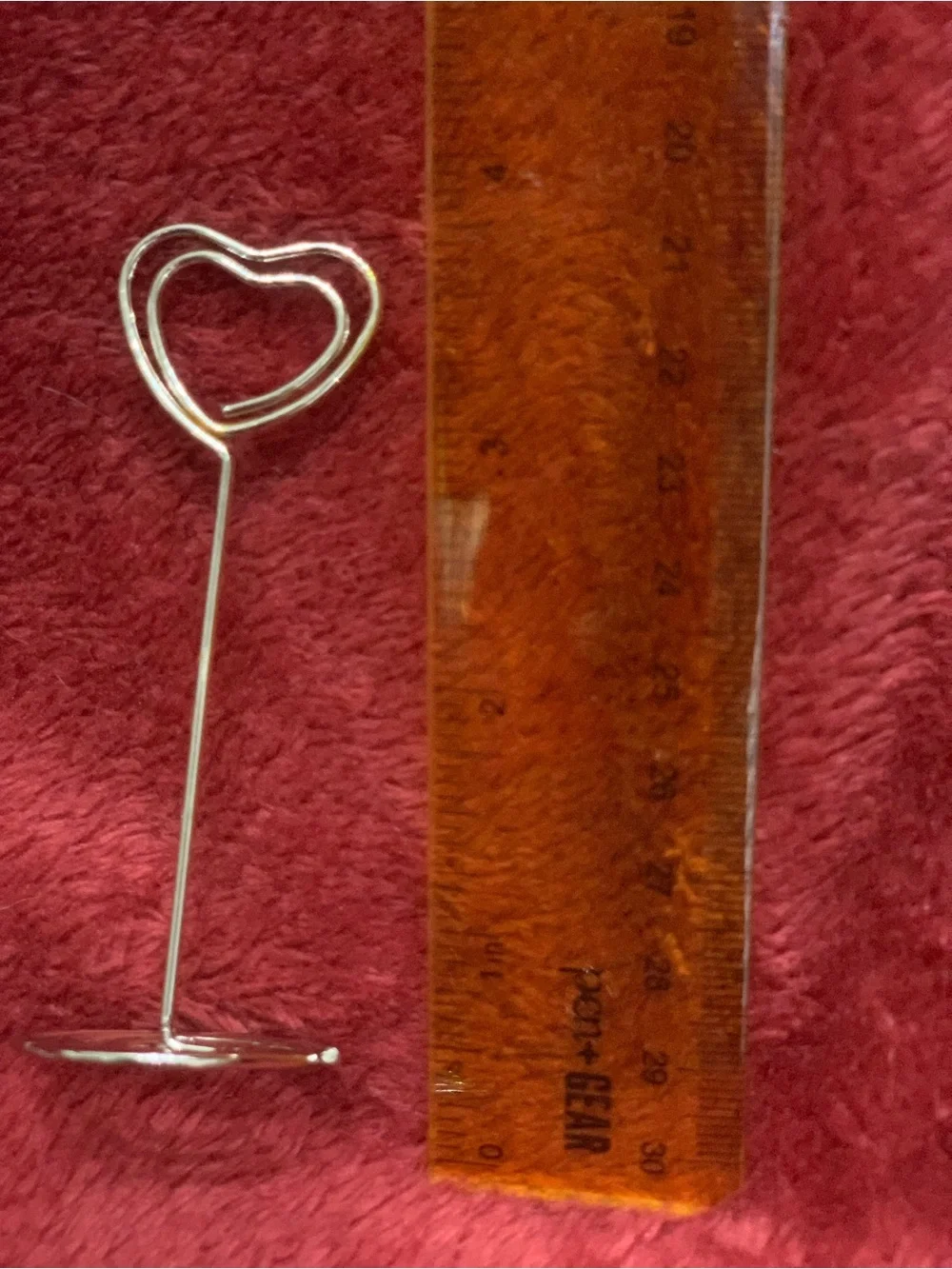 Set of Heart-Shaped Silver Place Card Holders
